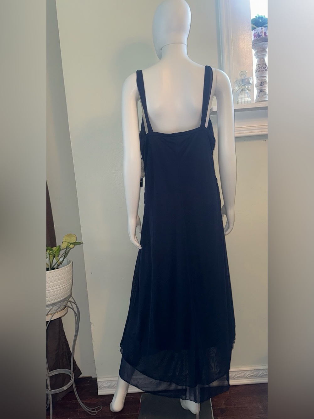Scarlett Nite Deep Navy High-Low Spaghetti Strap Dress - Picture 2 of 10